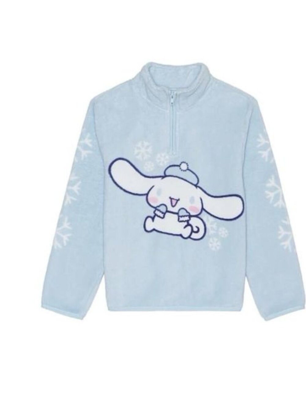 Girls Size Small (7-8) Mock Neck Long Sleeve Cinnamoroll Quarter-Zip Pullover